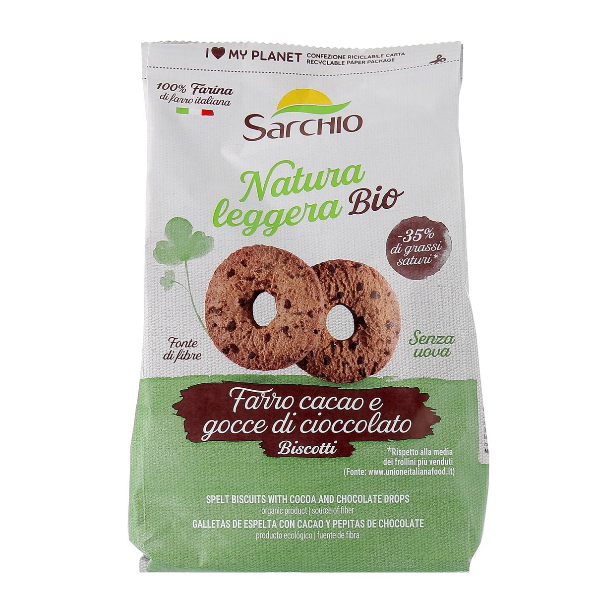 Biscotti Farro Cacao E Gocce Di Cioccolato Natura Leggera Bio Sarchio