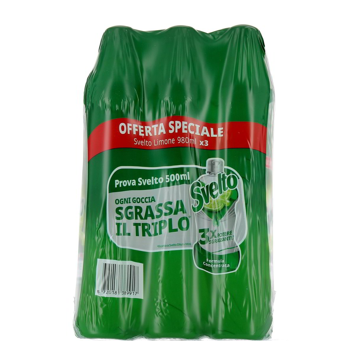 Detergente piatti Svelto Zenzero e Limone Clean Active 980 ml